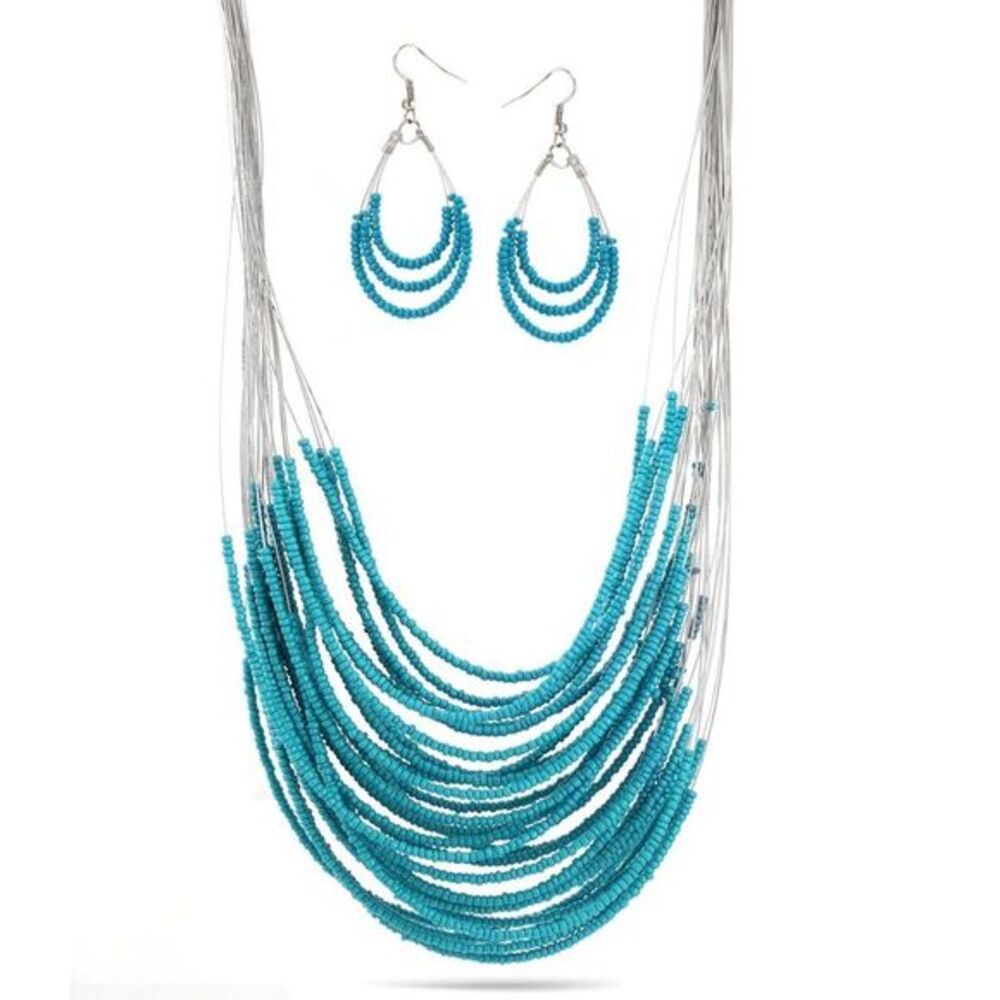 SOUTH AFRICAN TRUQUISE STATEMENT NECKLACE MINIMALIST NECKLACE GIFT FOR HER